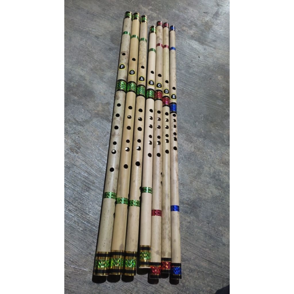 Suling dangdut satu set Nada F bass, G dan A  sudah tuner siap pentas