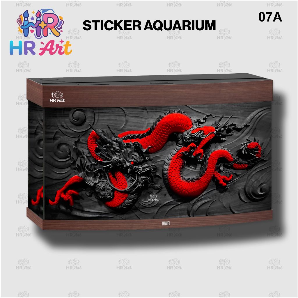 Background Aquarium Naga HD | Wallpaper Sticker Aquarium Motif Dragon 3D Anti Air | Dekorasi Aquasca