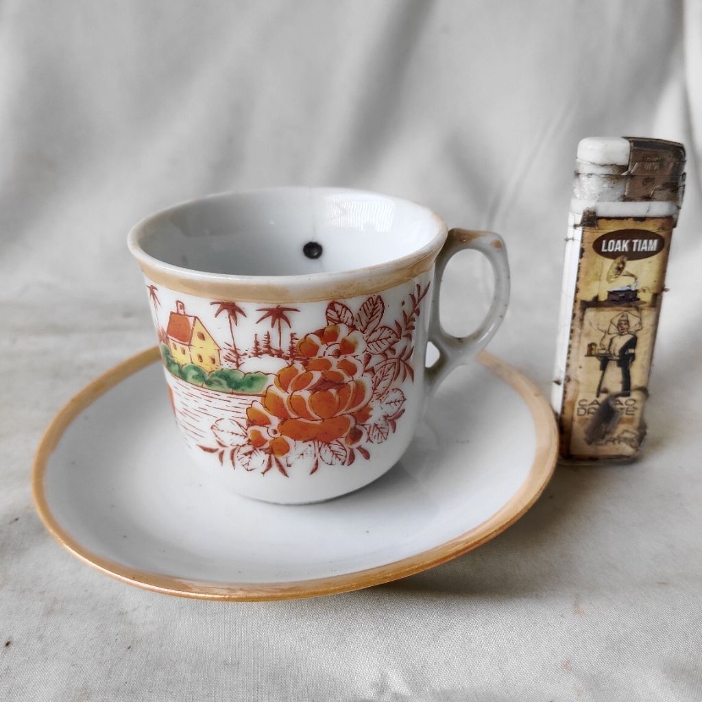 Pajangan Display Only Vintage set Cangkir Keramik Japan