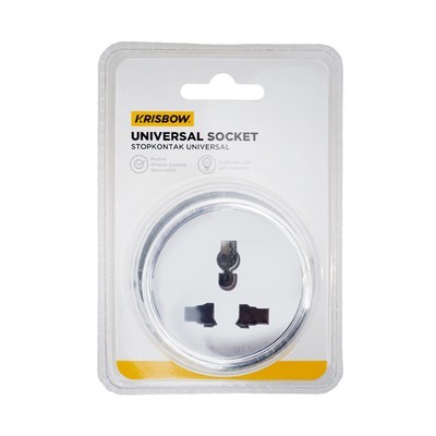 Krisbow Stop Kontak Universal Round - Silver