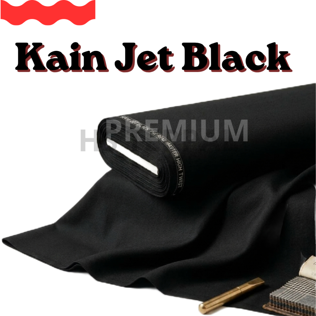 KAIN BAHAN JET BLACK BAHAN PREMIUM BAHAN JAS CELANA