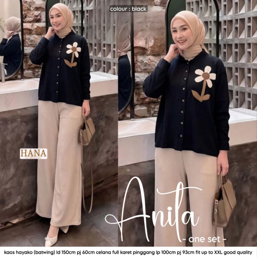 ANITA ONE SET-SETELAN WANITA JUMBO LD 150/SET CELANA JUMBO/PAKAIAN HARI HARI WANITA