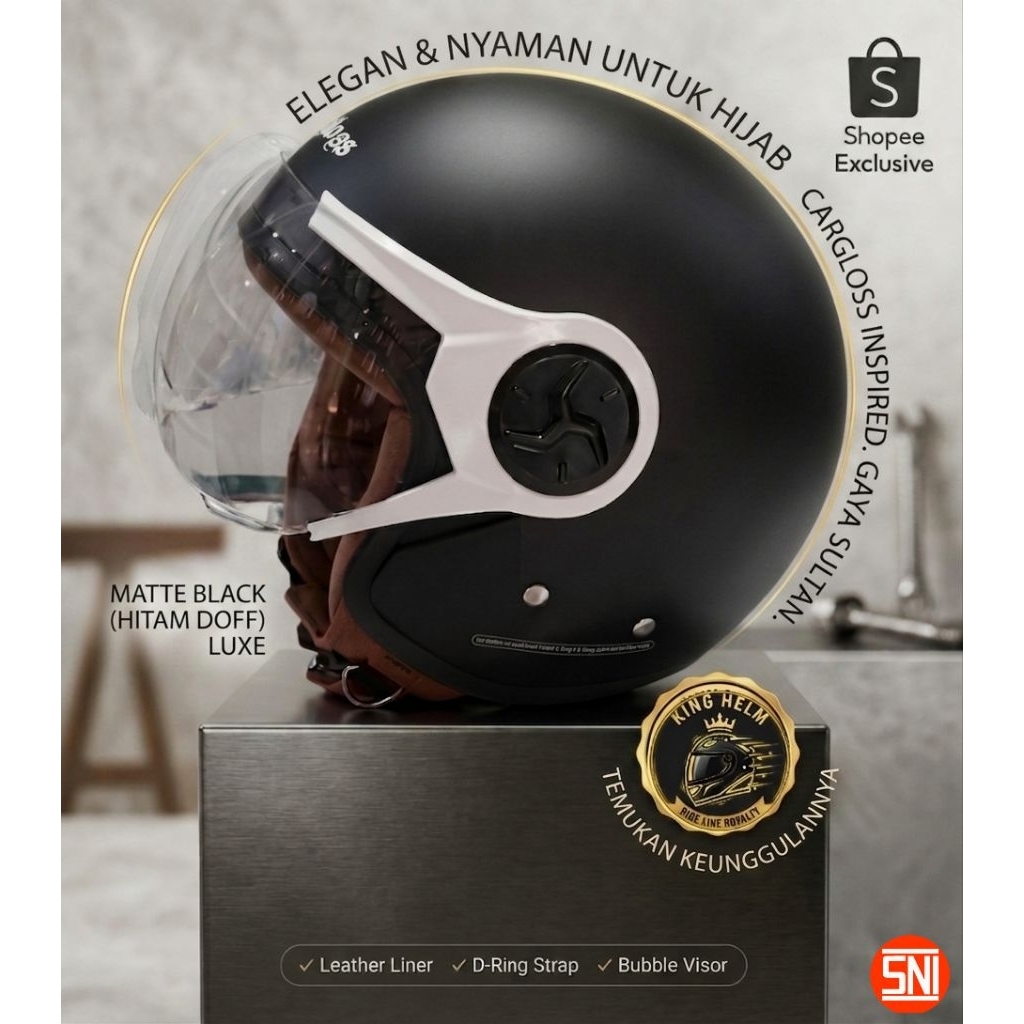 HELM HIJAB CARGLOSS/HELM WANITA&REMAJA PREMIUM/HELM WANITA 2026/HELM SNI
