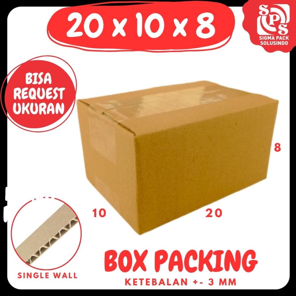Kardus 20x10x8 /Box 20x10x8 botol Serbaguna Kotak Botol/Dus 20x10x8/Kemasan box 20x10x8 Zigma Shop