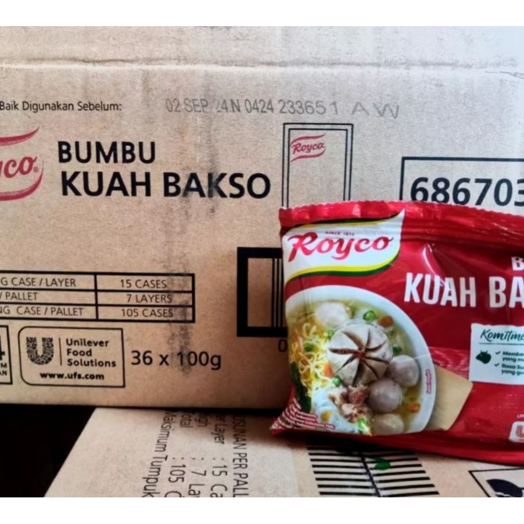 1 Dus Isi 36 Pcs Royco Bumbu Kuah Bakso @ 100 Gram/ Royco Kuah Bakso/ Royco Kuah Bakso Sumsum Sapi/ 