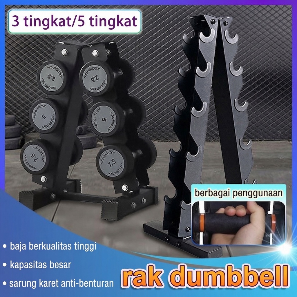 Rak Dumbell   Vertical Rak Dumble Triangle Rak Barbel Untuk Gym Dan Rumah Tempat Penyimpanan Barbel