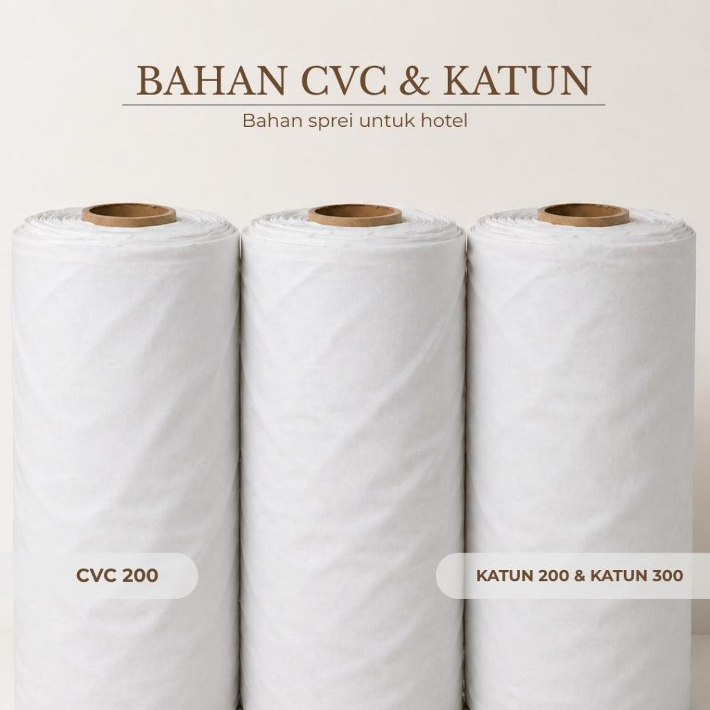 Bahan Sprei / Kain Sprei Putih untuk Hotel CVC 200 - Katun TC200 - Katun TC 300 – Kain Adem & Awet C