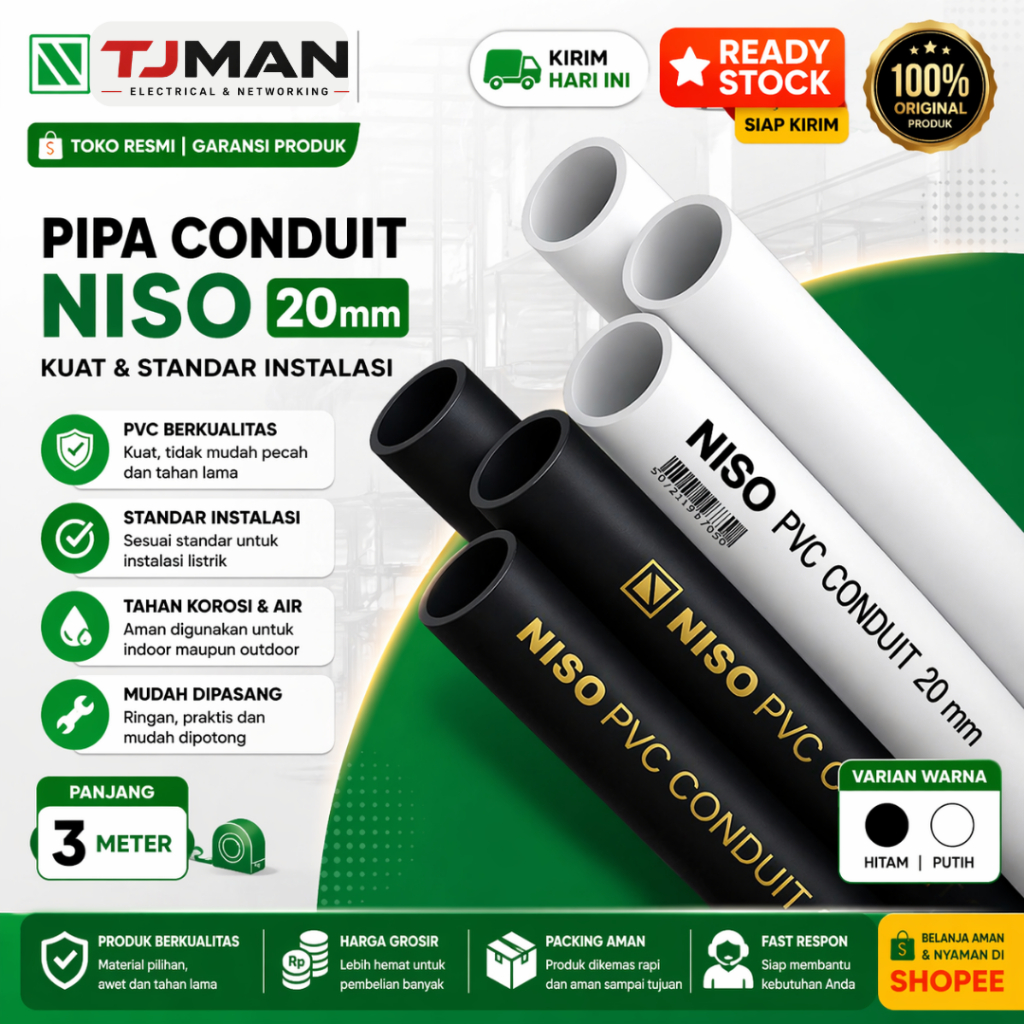 NISO Pipa Conduit 20 mm / Pipa listrik 20 mm