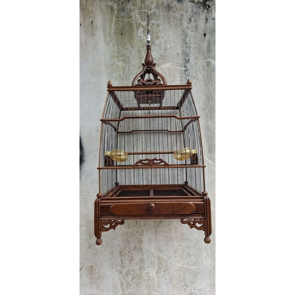 sangkar cungkok jati model kerucut premium