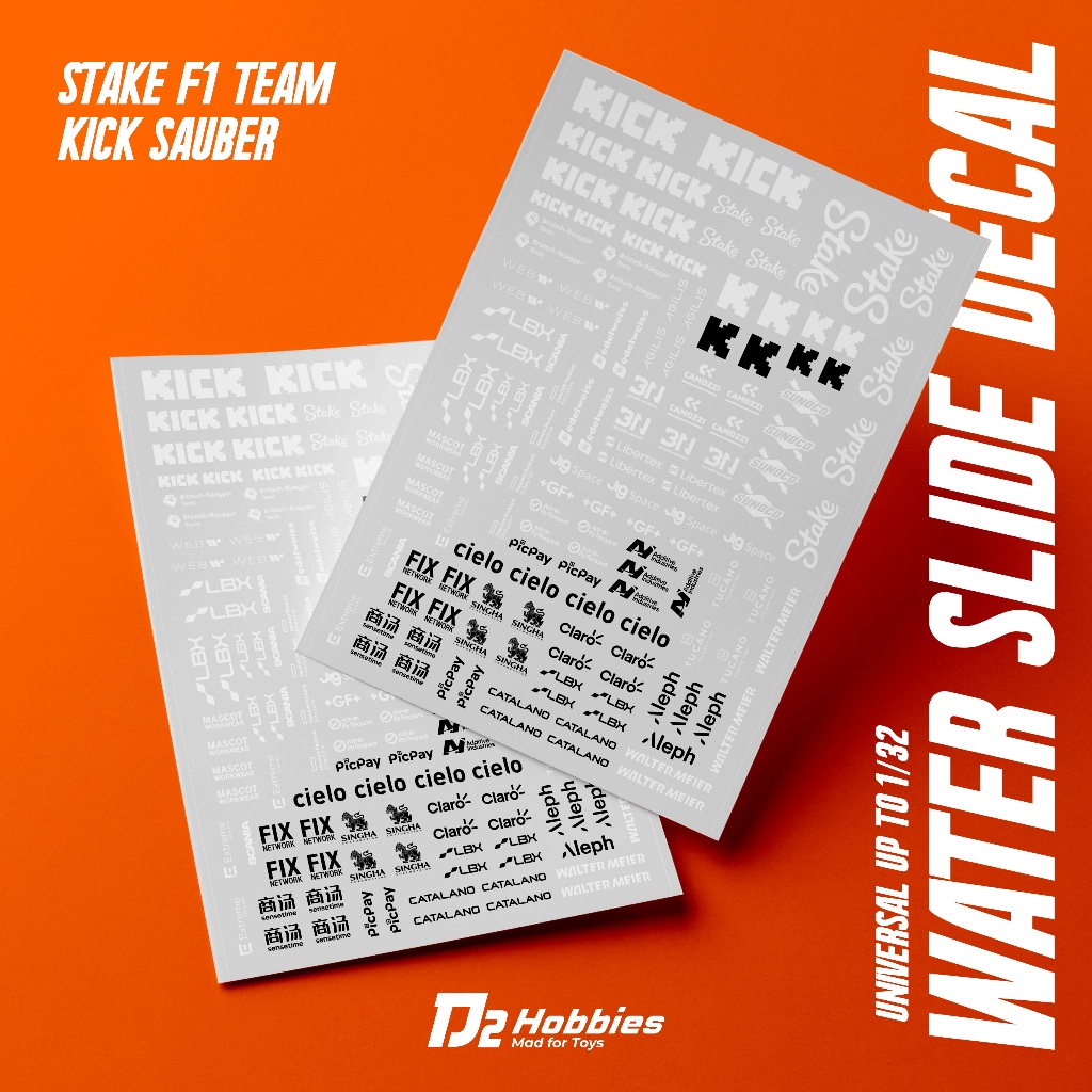 stake formula 1 team kick sauber f1 livery sticker water slide decal tamiya mini 4wd 1/32 scale
