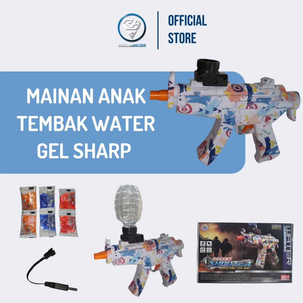 Mainan Anak Tembak - Tembakan Peluru Jelly Sharp Pocket Shooter Water Gel OW 18 Murah