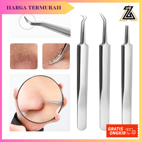 AZ Pinset Komedo Jerawat Blackhead Tweezer Pencabut Komedo Stainless Alat Perawatan Wajah