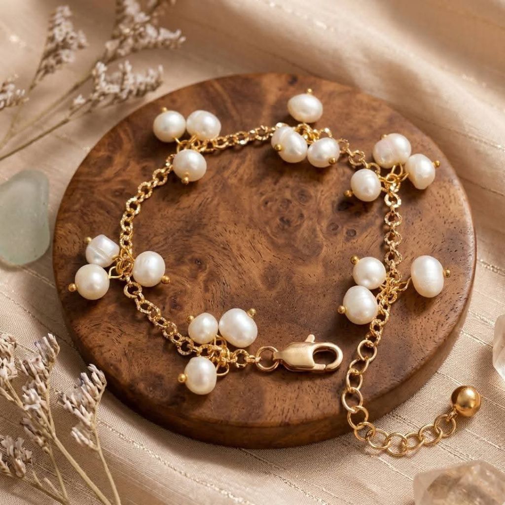gelang lilit mutiara asli Lombok model anggur