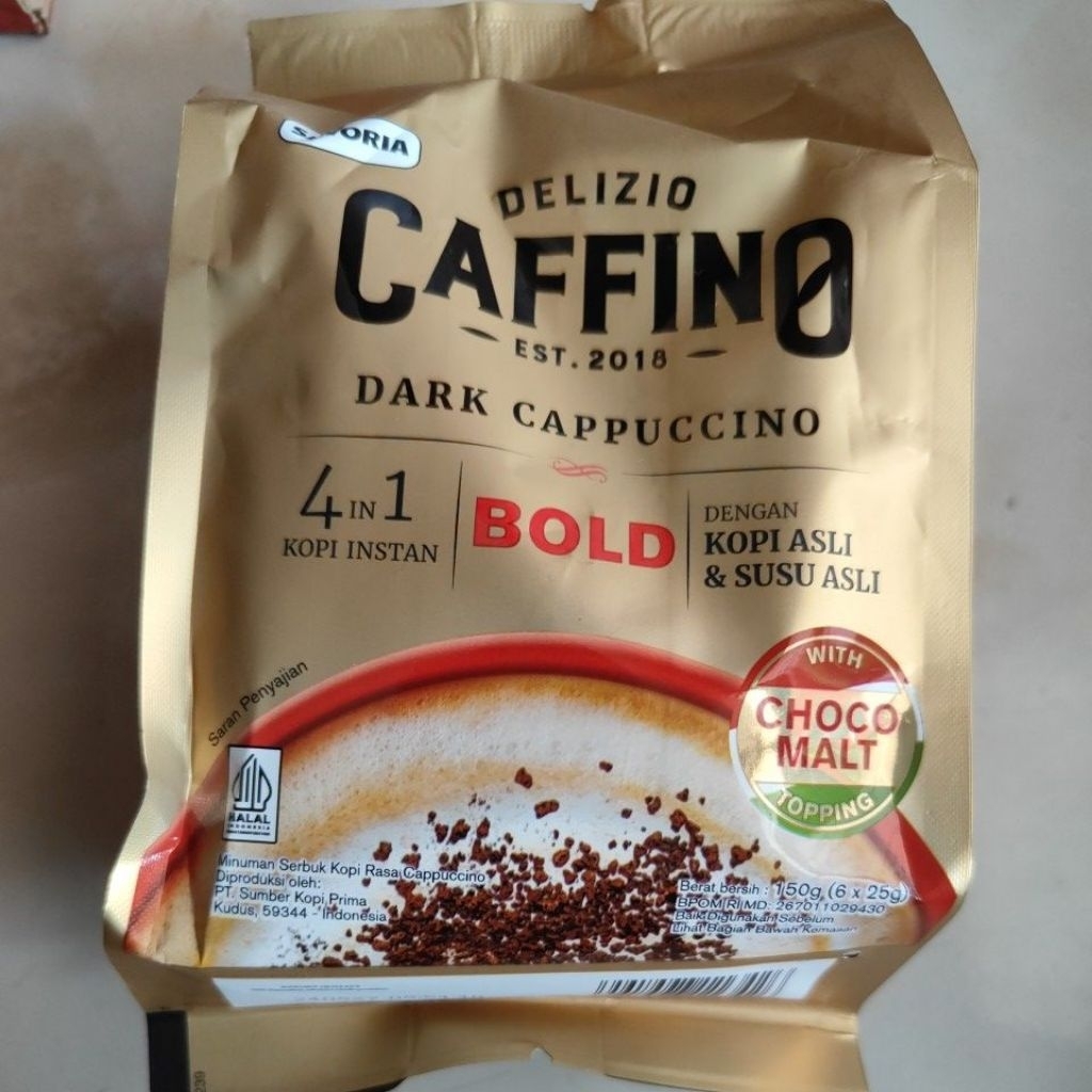 caffino bold dark cappucio kopi caffino isi 6 pcs