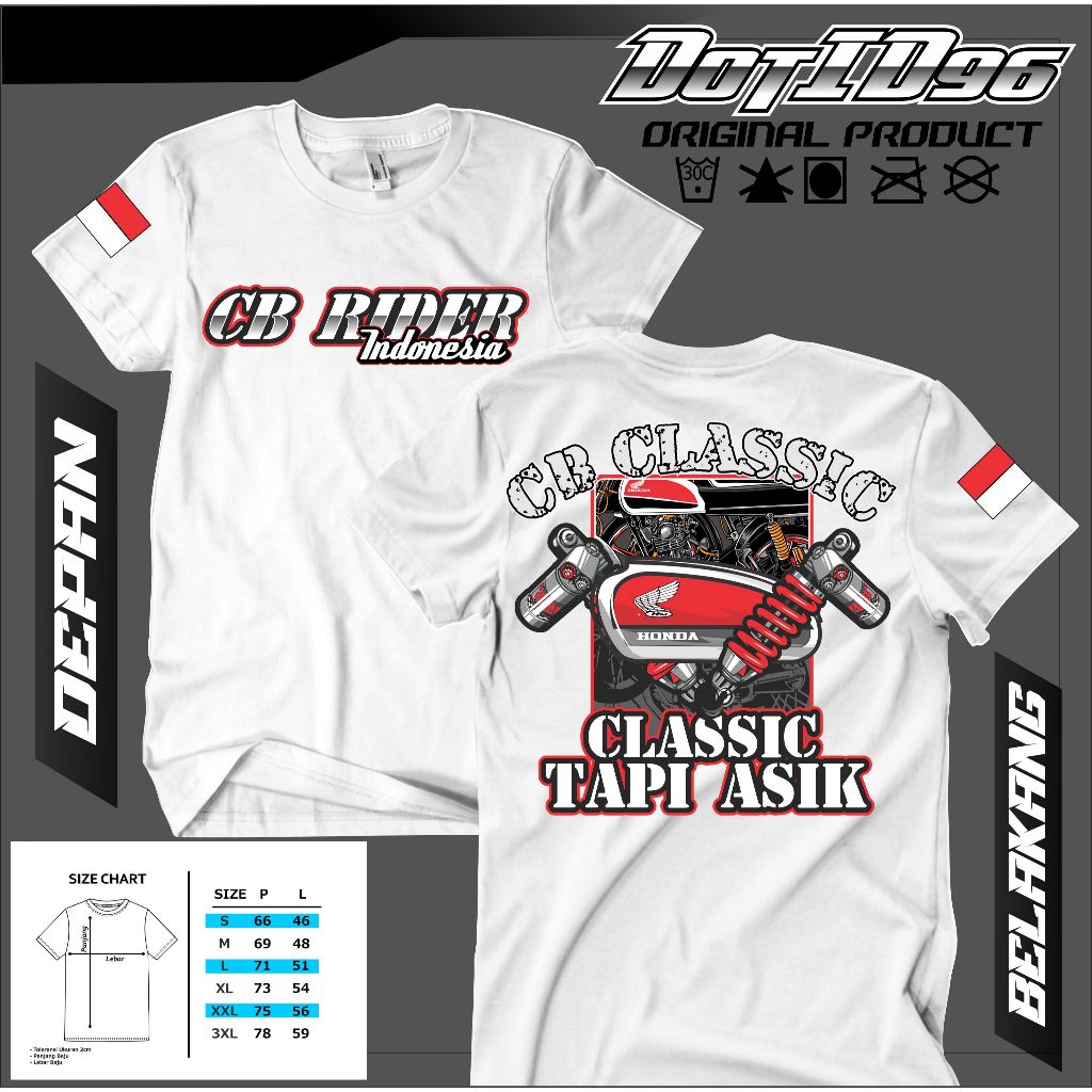 KAOS SABLON HONDA 100 CB CLASIK SABLON DTF DISTRO PREMIUM