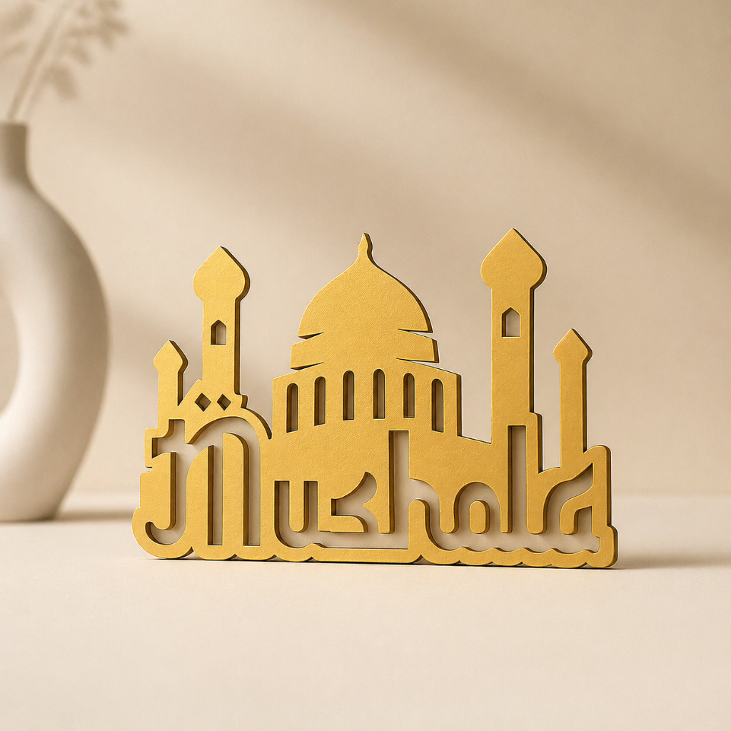 Hiasan Dinding Sign "Musholla" Kayu Plwyood + Cutting Laser