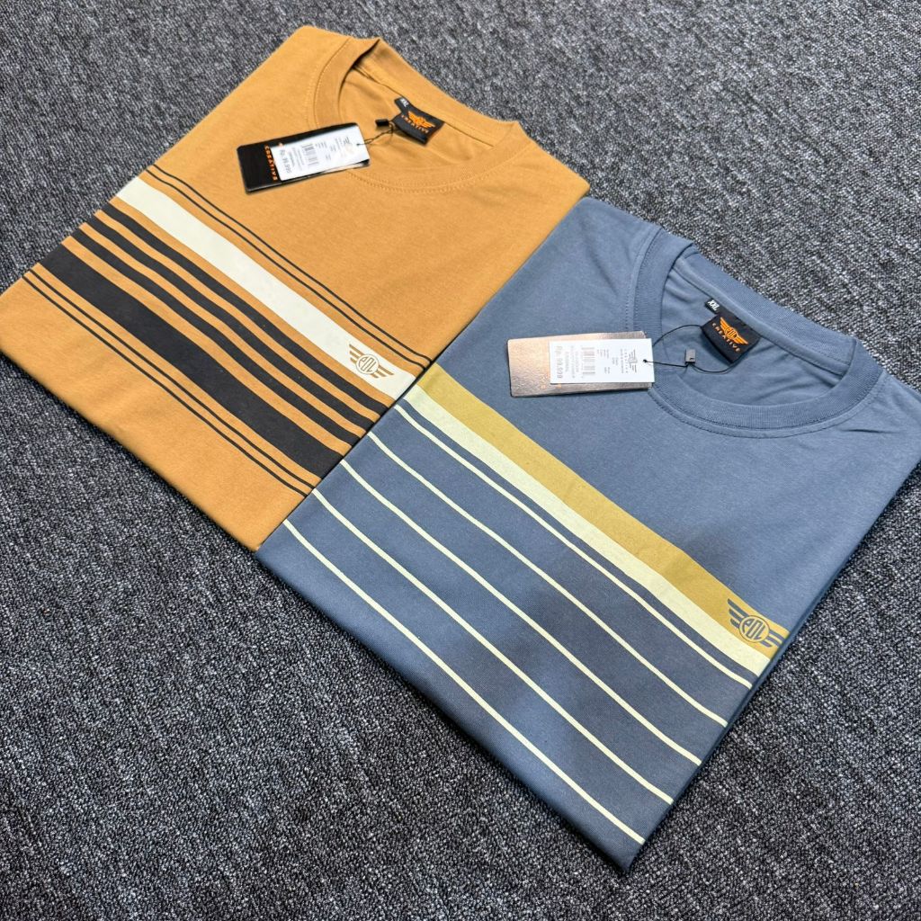 Paket 2 Pcs Kaos Distro Salur Pria Wanita L XL XXL Baju Santai Oblong Dewasa Unisex