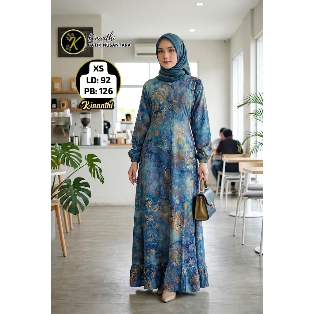 Gamis Rampel Kinanthi size XS |Kinanthi Batik Nusantara.
