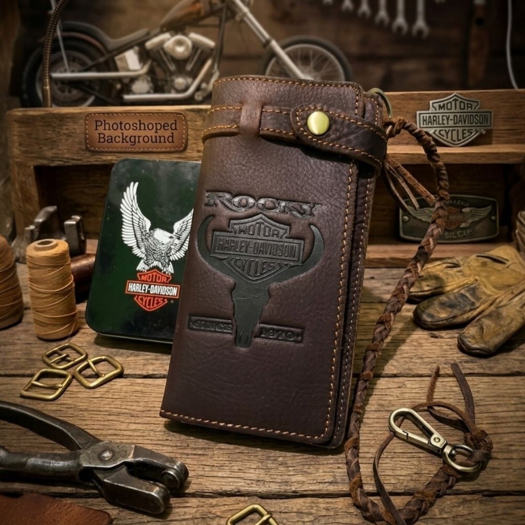 Dompet Pria Kulit Dompet Kulit Panjang Harley Dompet Kulit Import Biker Leather