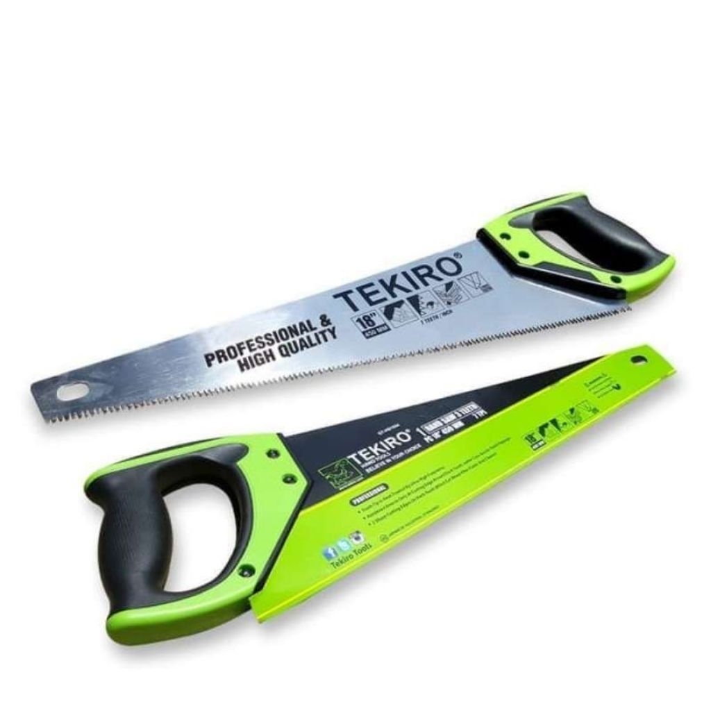 TEKIRO gergaji kayu 18 inch gergaji kayu tajam gagang plastik karet