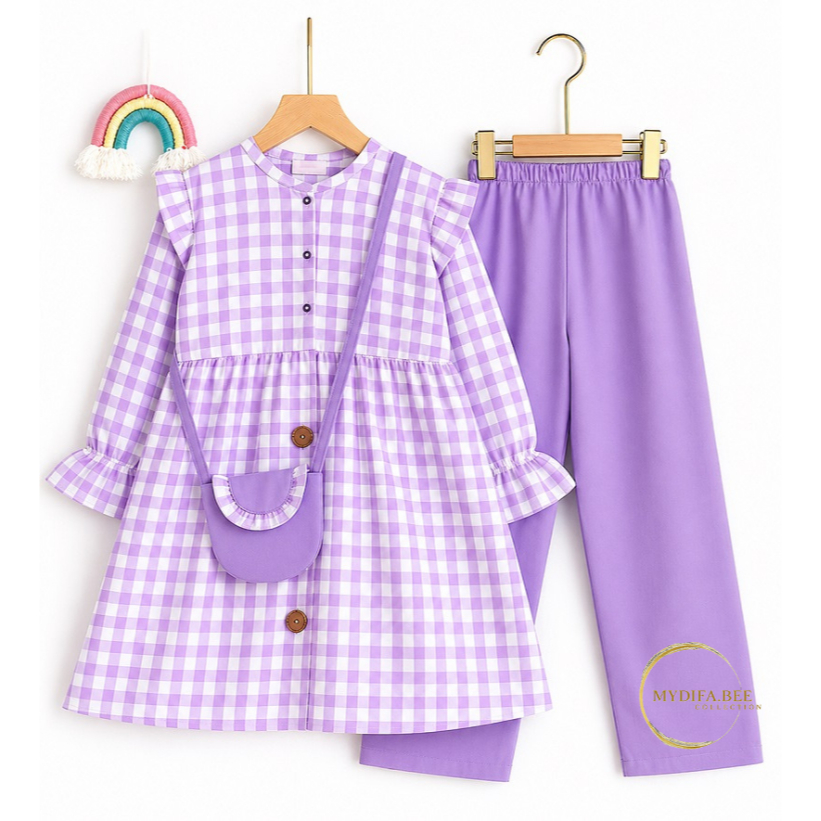 Baju anak perempuan terbaru Holala set kids,setelan anak 3-12tahun {tanpa tas}