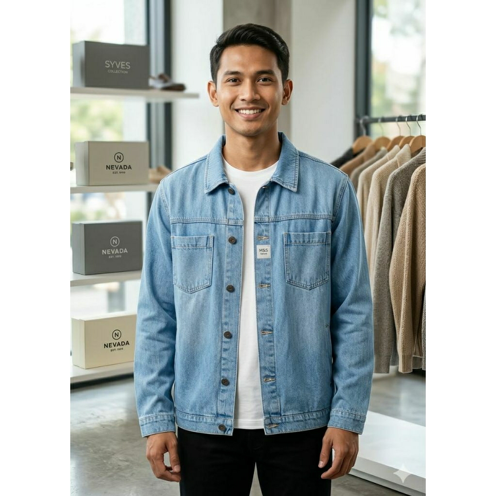 Jaket Jeans Cowok Dewasa Nevada Matahari