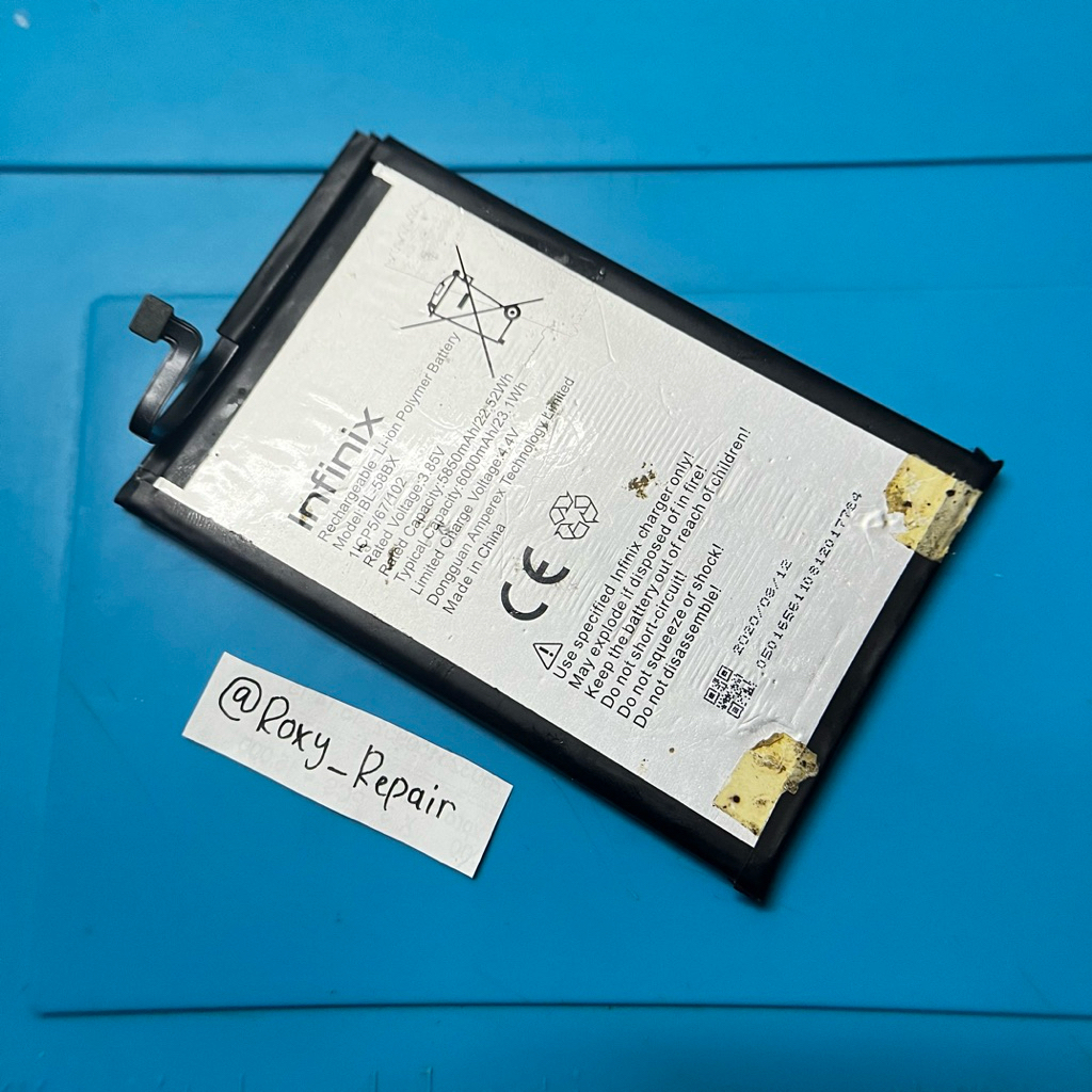 Baterai ORIGINAL infinix hot 9 play bekas copotan normal