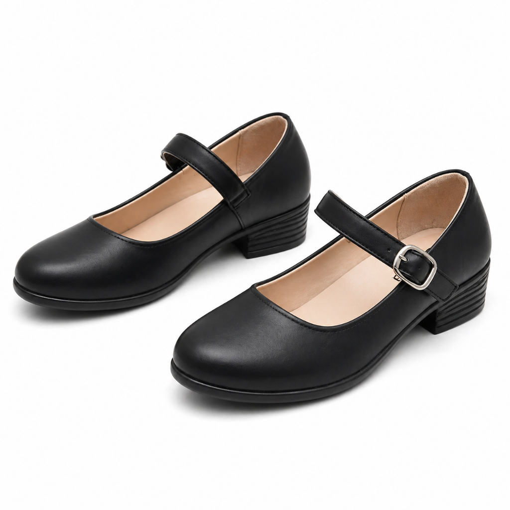 Sepatu Pantofel Wanita Mary Jane Hitam – Elegan, Empuk, Anti Slip, Fashion Casual Formal