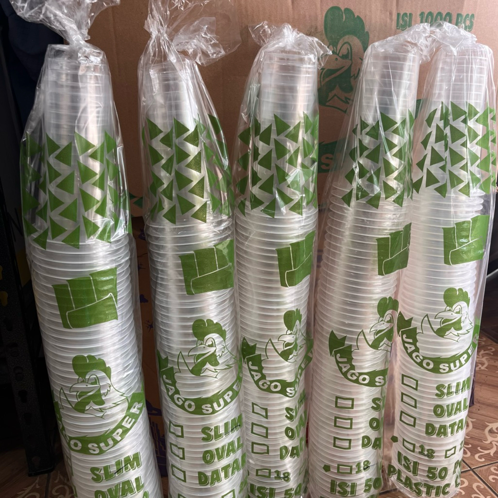 GELAS PLASTIK 22 Slim SUPER JAGO 18 Slim | CUP GELAS 22oz 18oz Murah