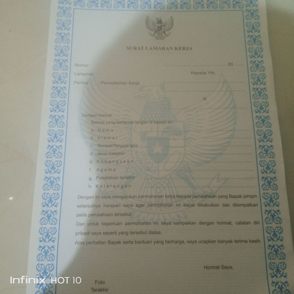 [isi 13 lembar]surat lamaran kerja lengkap ukuran F4