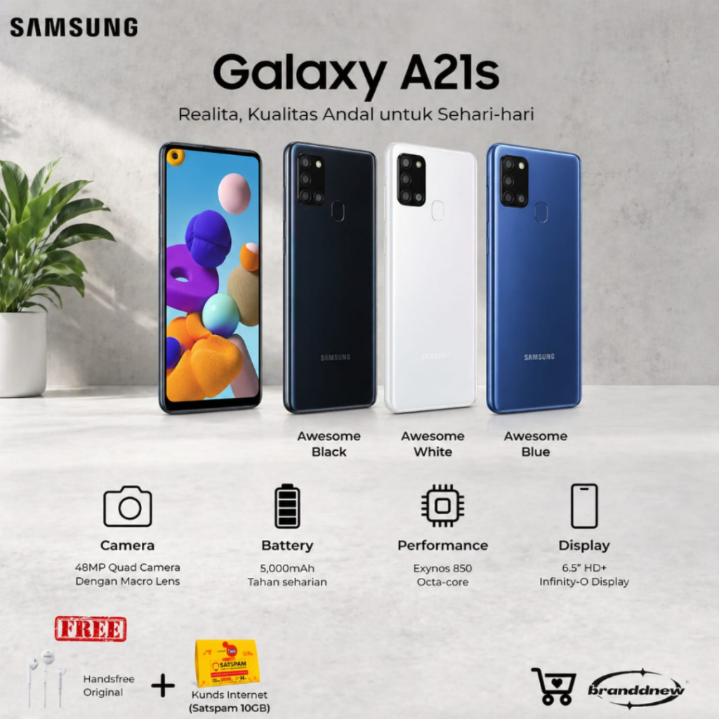 HP SAMSUNG A21s 6GB/128GB GARANSI RESMI DAN EXTRA BONUS