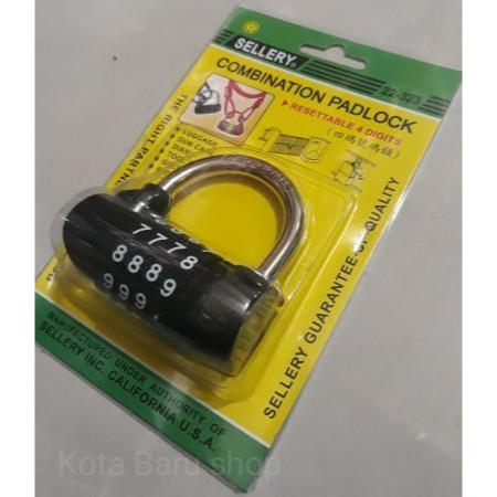 Gembok Kode Sellery 4 Digit Combination Padlock 50Mm Gembok Angka Tbk