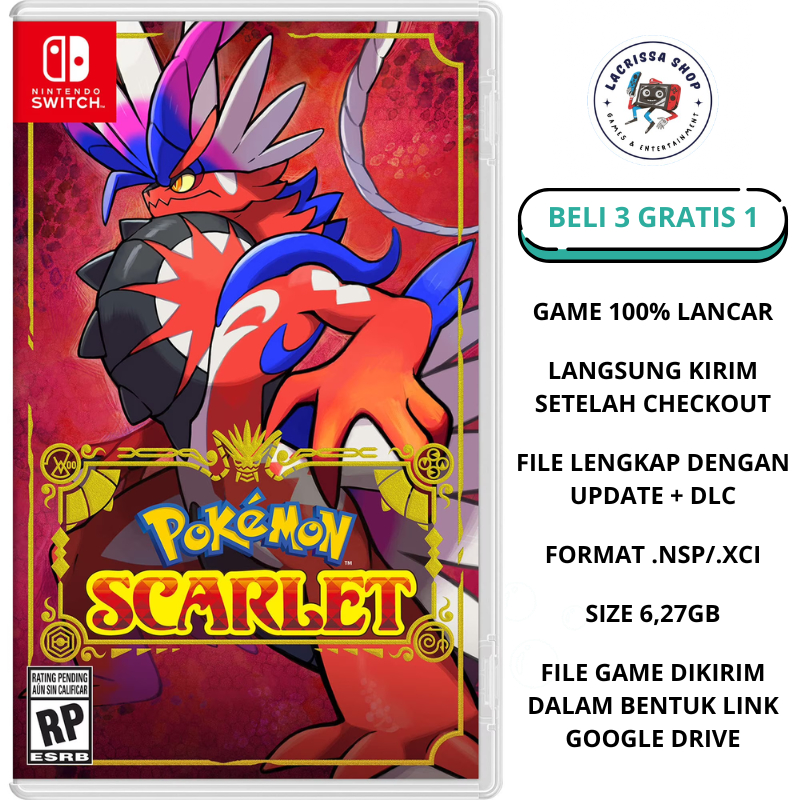 GAME NINTENDO SWITCH CFW POKEMON SCARLET LENGKAP DENGAN UPDATE DAN DLC