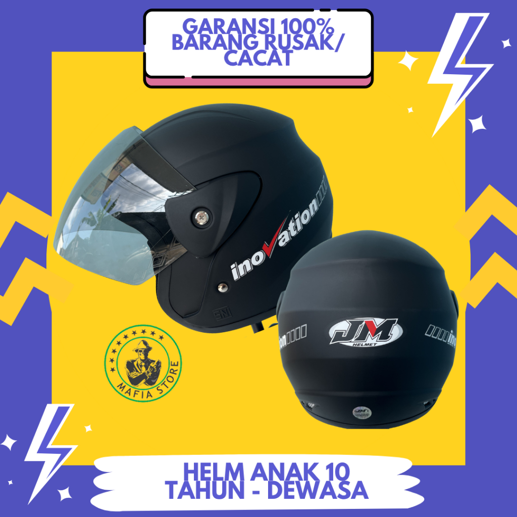 Helm Anak Remaja Laki laki Perempuan 12 13 14 15 Tahun Helm Anak Half Face Cowok Cewek