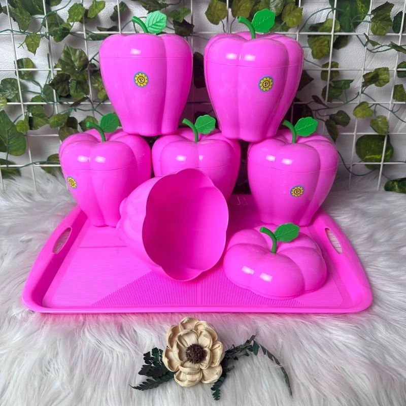 Toples Set Labu Ukuran L Isi 6 Toples + Nampan Unik | Toples Set Labu + Nampan unik ukuran L 1000 ml