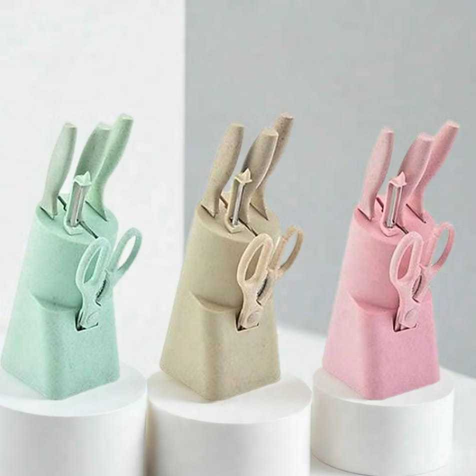 [COD] PISAU KERAMIK KNIFE SET DIAMOND 6IN1 - KNIFE SET PISAU