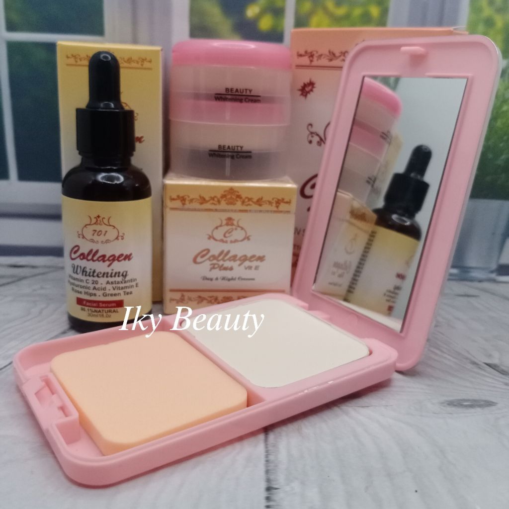PAKET COLLAGEN " 4in1 " ( KRIM SIANG - KRIM MALAM - SERUM - BEDAK )