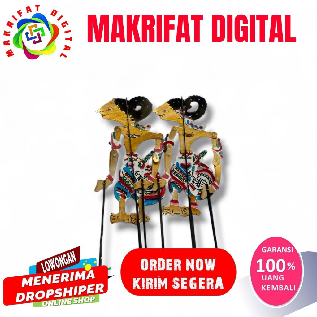 ZACK MART wayang kertas duplex Nakula Sadewa tinggi 30cm