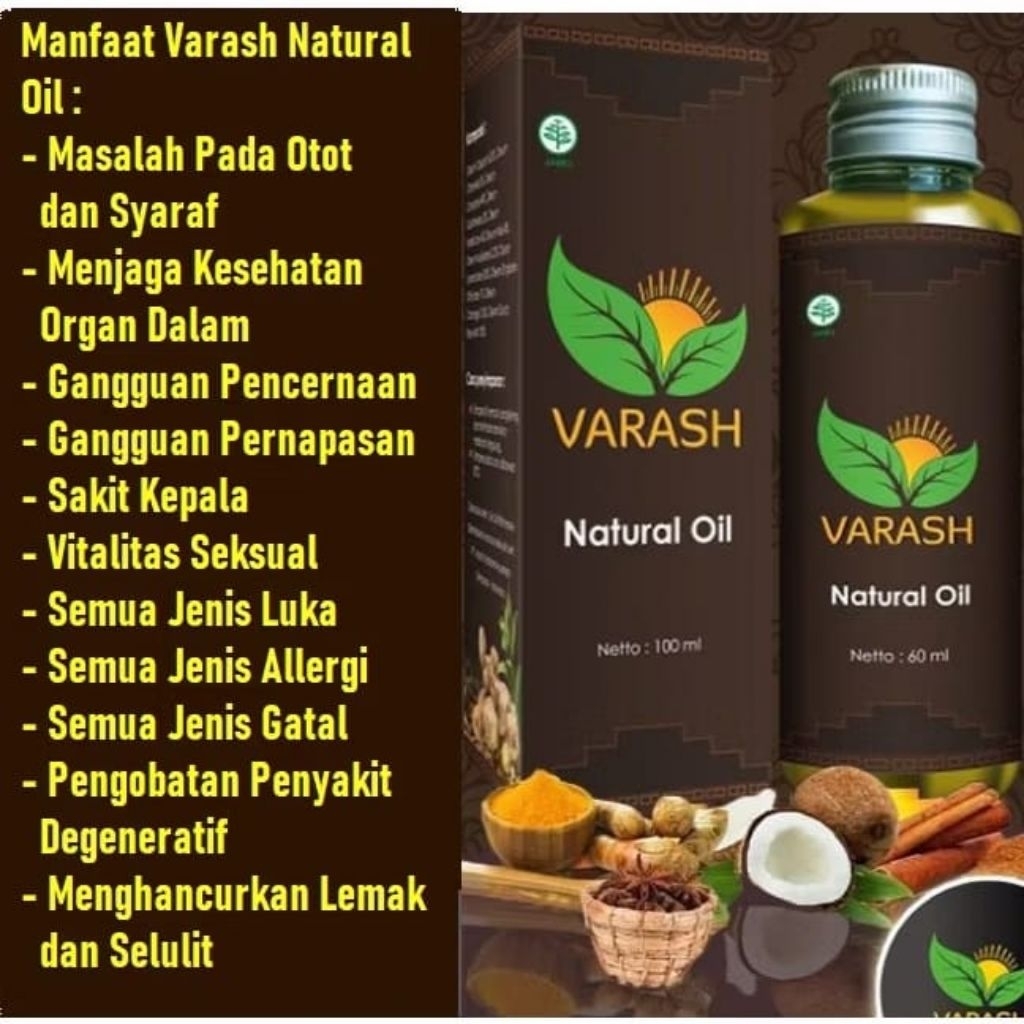 ORIGINAL - MINYAK VARASH CLASSIC BOOSTER OIL 100ML - ORIGINAL 1000% mengatasi saraf kejepit - asam u