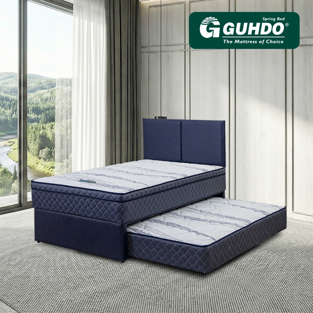 Guhdo Kasur Springbed 2 In 1 Standard Plush Top KD - Full Set Atlantik