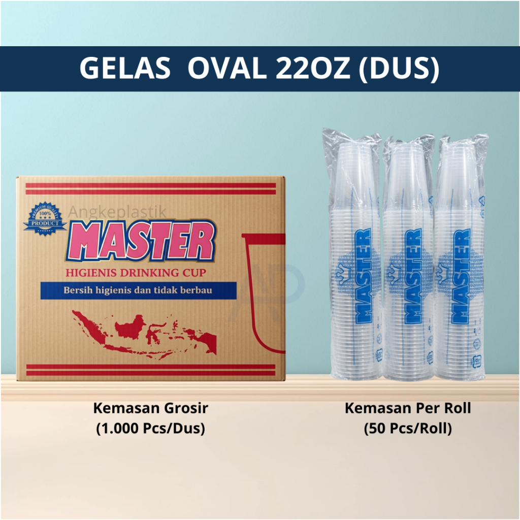 ( INSTANT / KARGO ) 1 KARTON DUS MASTER GELAS 22 OZ CUP 22OZ OVAL ISI 1000 PCS