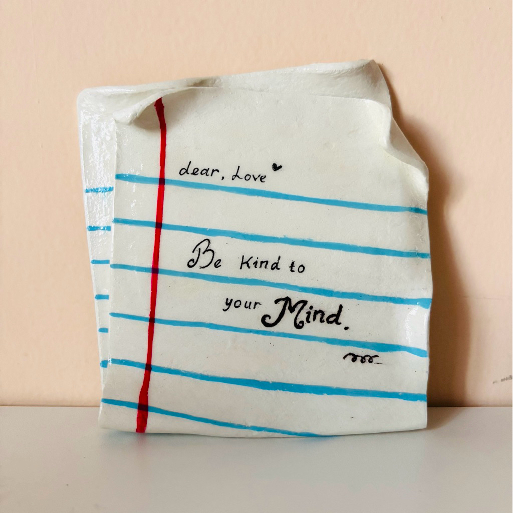 Tatakan Gelas Clay Coaster Tempat Aksesoris - Edisi Kertas Surat Aesthetic
