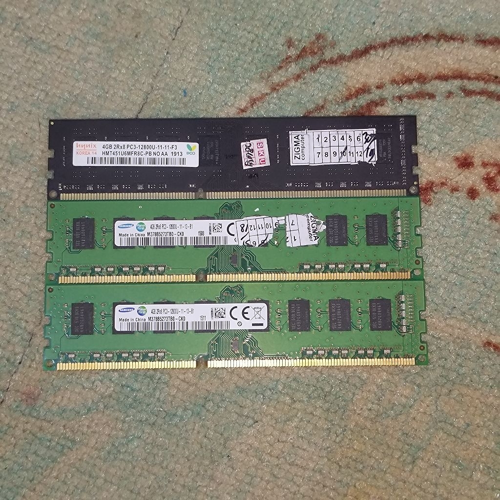 Ram PC bekas ddr3 4gb 1600mhz merk Samsung & hynix