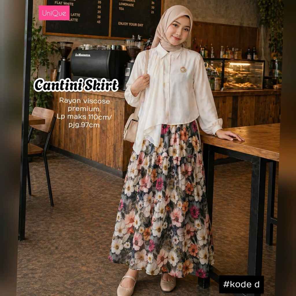 Cantini Skirt Bawahan Rok Rayon by Unique