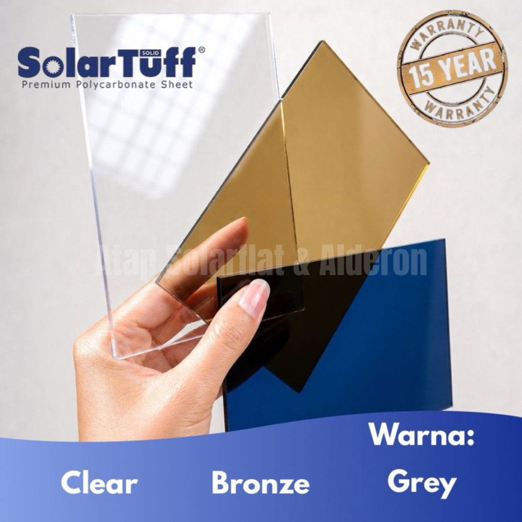 Solarflat / SolarTuff Solid 3mm Bening – Atap Transparan Polycarbonate Solid Anti UV