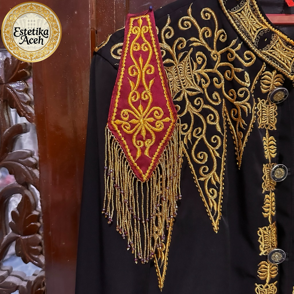KAIN BAHU PENGANTIN ACEH BORDIR RUMBAI/DASI ACEH