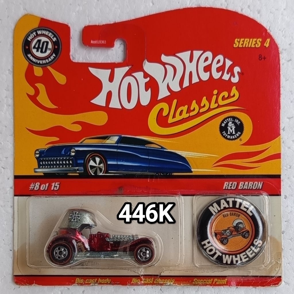 Diecast Vintage Hot Wheels Classic Series 4 40th Anniversary Red Baron warna Spectraflame Merah ban 
