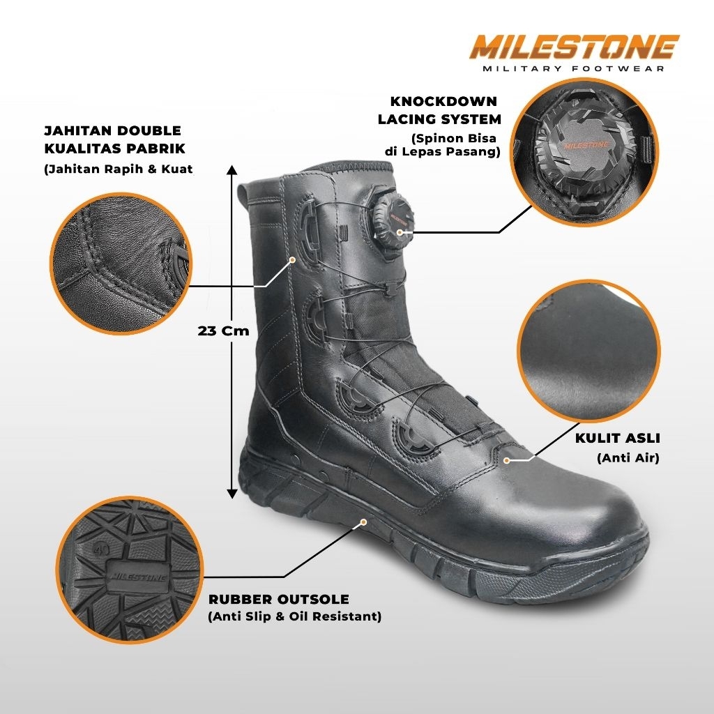 Sepatu PDL Polri merk Milestone Ori - Second