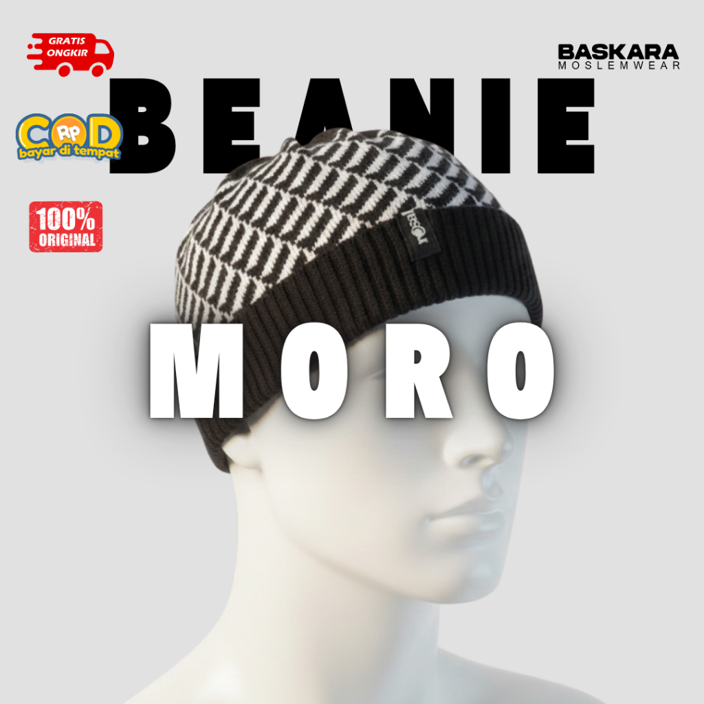 Beanie Moro ROSAL Peci Rajut Pria Dewasa - Miki Hat Kupluk Pendek Premium Ibadah Kasual
