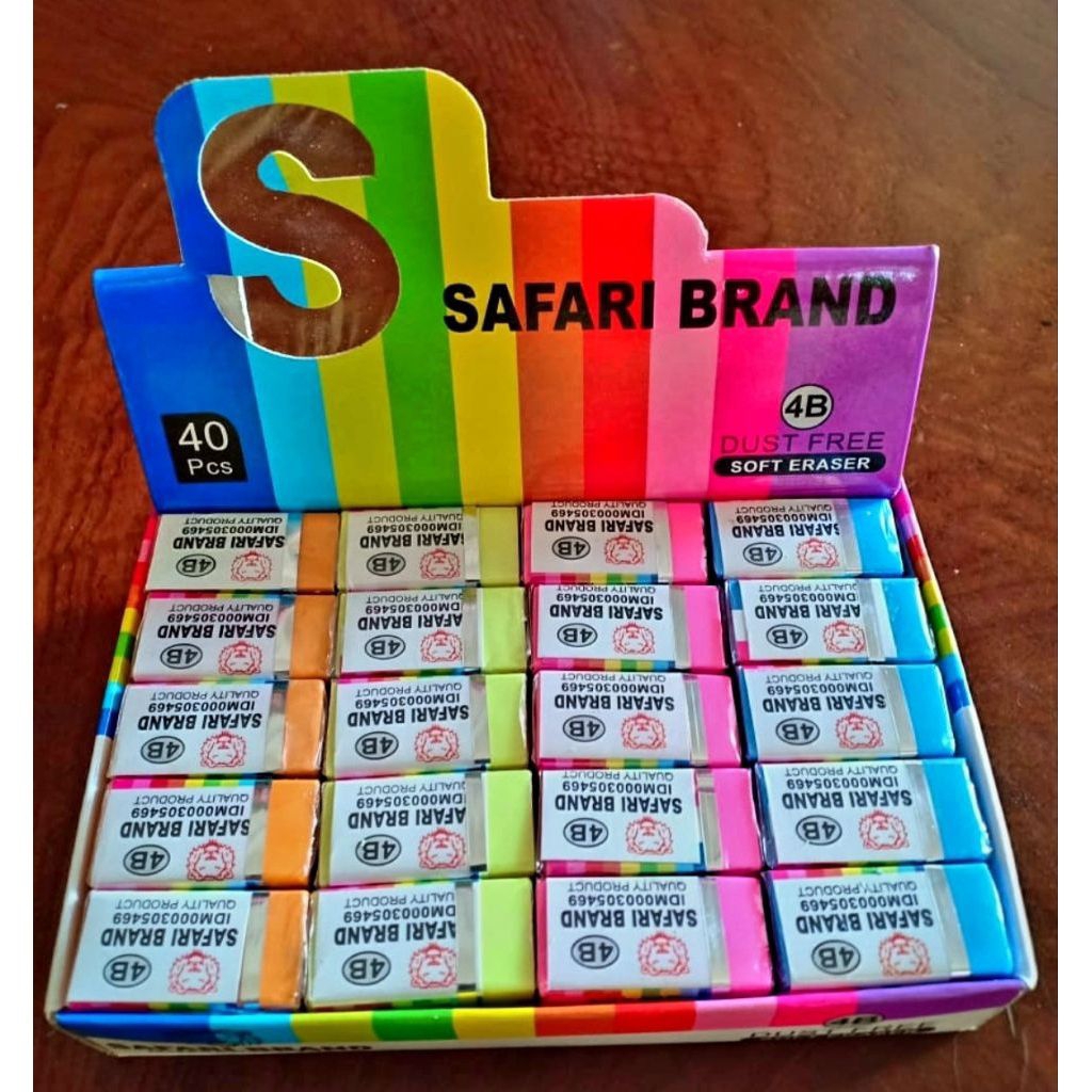 Penghapus pensil hitam / stip hitam dan penghapus warna ISI 40 PCS